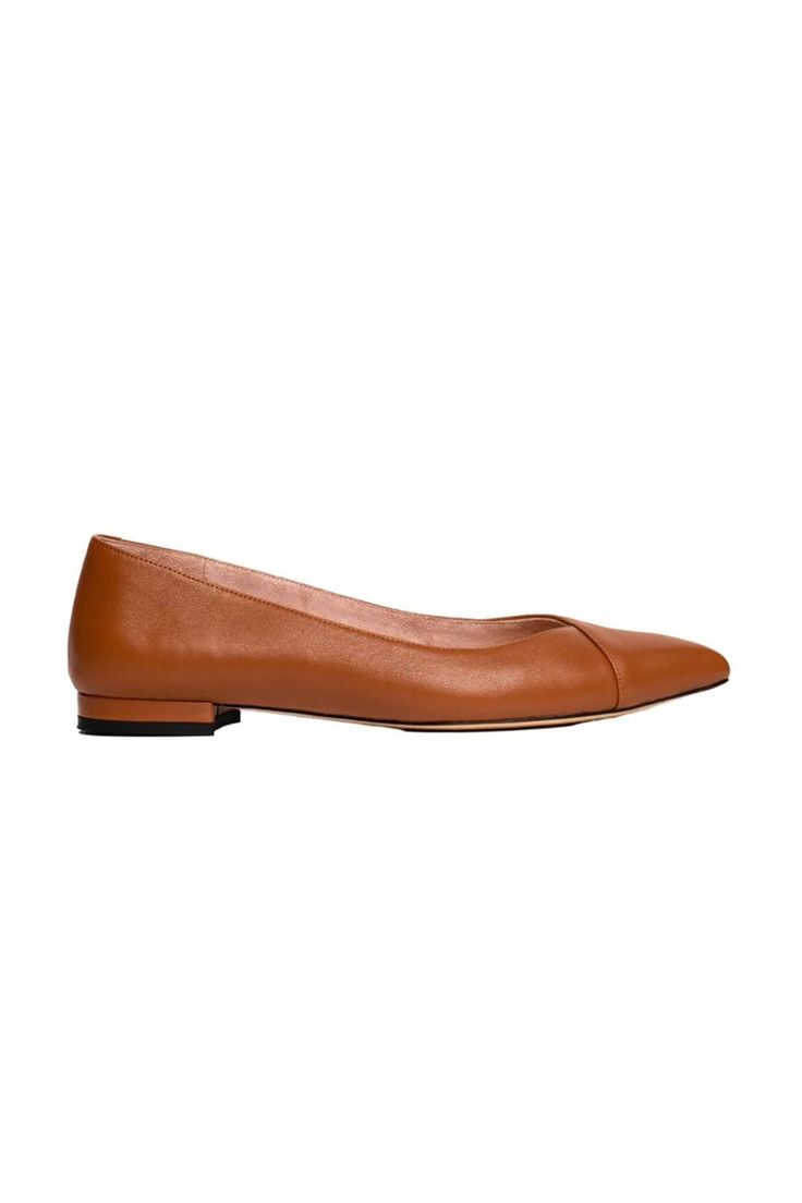 Women' Business Leather Flat - Courageous Caramel NORA GARDNER | OFFICIAL STORE for work and office Classic Flat Court Shoes For Office, Formal Leather Flats With Pointed Toe, Sleek Almond Toe Office Flats, Formal Brown Pointed Toe Flats, Elegant Brown Pointed Toe Flats For Fall, Sleek Ballet Flats With Almond Toe And Leather Sole, Formal Brown Pointed Toe Flats With Flat Heel, Sleek Ballet Flats With Leather Sole And Almond Toe, Workwear Almond Toe Ballet Flats With Rubber Sole