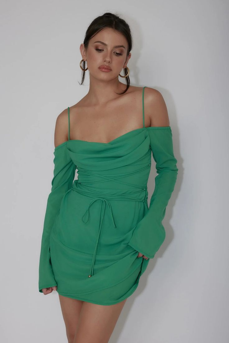 Shop the Teava Off-Shoulder Sleeve Laced Mini Dress Jade | Selfie Leslie Summer Off-shoulder Midi Dress With Ruched Bodice, Summer Off-shoulder Dress With Ruched Bodice For Party, Summer Party Off-shoulder Dress With Ruched Bodice, Off-shoulder Mini Dress With Ruched Bodice, Off-shoulder Midi Dress With Ruched Bodice For Summer, Summer Party Off Shoulder Dress With Ruched Bodice, Summer Off-shoulder Dresses With Ruched Bodice, Green Off-shoulder Midi Dress For Date Night, Off-shoulder Ruched Dress For Brunch