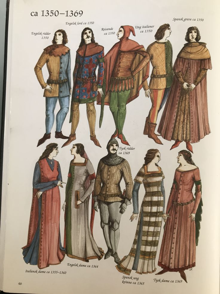 an old fashion book with different types of clothes and clothing for people to wear in medieval times