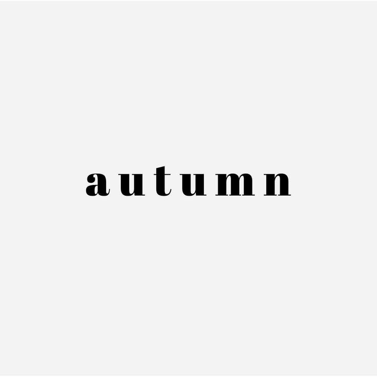 the word autumn written in black on a white background