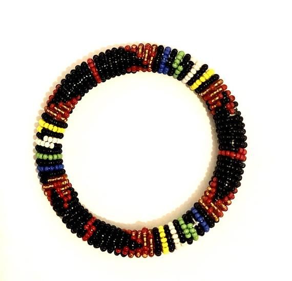 African Zulu beaded bracelets | Etsy Traditional Multicolor Beaded Bracelet With Black Beads, Multicolor Friendship Bracelets With Black Round Beads, Handmade Beaded Bracelets For Festive Occasions, Festive Handmade Beaded Bracelets, Multicolor Friendship Bracelet With Round Black Beads, Festive Adjustable Beaded Bracelets, Adjustable Multicolor Beaded Bracelet For Festive Occasions, Multicolor Beaded Round Friendship Bracelets, Multicolor Handmade Beaded Bracelets For Festive Occasions