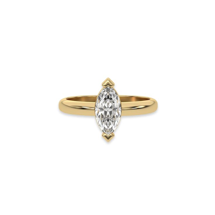 This ring features a marquise solitaire diamond elegantly secured in a two v-prong setting on a solid gold band for a classic and timeless look.Details: - Made to Order- Diamond Weight: 1.00 CT, 1.25 CT, 1.50 CT, 1.75 CT, 2.00 CT, 2.25 CT, 2.50 CT, 2.75 CT, 3.00 CT- No of Diamonds: 1- Diamond Type: Lab Grown Diamond (CVD, HPHT)- Diamond Cut: Marquise- Diamond Clarity: VS - Diamond Color: Colorless (DEF)- Setting Type: Prong- Band Thickness: 1.10 MM- Band Width: 1.50 MM- Metal Type: 14K Solid Gol Modern Jewelry With Marquise Cut Center Stone, 14k Gold Marquise Cut Diamond Ring With Tension Setting, Classic Marquise Cut Lab Grown Diamond Jewelry, Yellow Gold Marquise Cut Jewelry With Tension Setting, Marquise Cut Yellow Gold Jewelry With Tension Setting, Lab-grown Diamond Marquise Rings For Gift, Marquise Lab Grown Diamond Ring With Vvs Clarity, Timeless Marquise Cut Lab Grown Diamond Jewelry, Timeless Marquise Lab Grown Diamond Ring