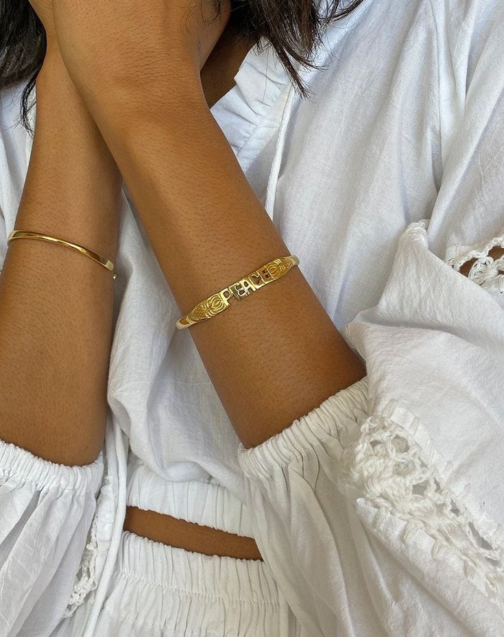 BALI WORD BRACELET Bracelets Cleobella Peace Word Bracelets, Hope Strength, A Ray Of Sunshine, Brass Cuff Bracelet, Zodiac Bracelet, Word Bracelet, Brass Cuff, Ray Of Sunshine, Find Joy