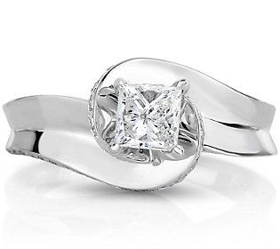 Contemporary curves and classic shine make this princess-cut diamond ring the one she'll want to wear everyday to define her style. From Affinity® Diamond Jewelry. Diamond Ring Princess Cut, Ring Size Guide, Princess Cut Diamonds, Princess Cut, Her Style, Prong Setting, Diamond Engagement Rings, Diamond Jewelry, Diamond Cuts