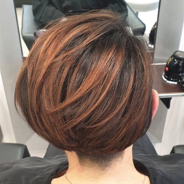 Layered Bob with Shaved Nape Undercut Shaved Nape Undercut, Undercut Bob Haircut, Concave Bob, Latest Bob Hairstyles, Bob Ideas, Black Bob Hairstyles, Undercut Bob, Medium Length Bobs, Nape Undercut