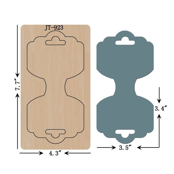 a wooden cutting board with an image of a bottle opener and the measurements for it