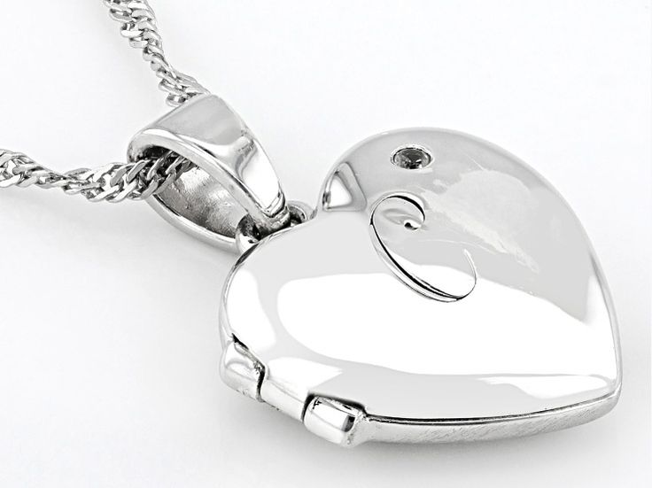 0.02ctw Round White Zircon Rhodium Over Sterling Silver "C" Initial Children's Heart Locket Pendant With 12" Singapore Chain. Measures Approximately 0.86"L x 0.57"W And 3mm Bail. Lobster Claw Clasp Closure With 2" Extender. Accent stones primarily zircon. C Initial, Ring Spacer, School Jewelry, Popular Jewelry, Pendant With Chain, Heart Locket, Jewelry Maker, Lab Created Diamonds, Turquoise Jewelry