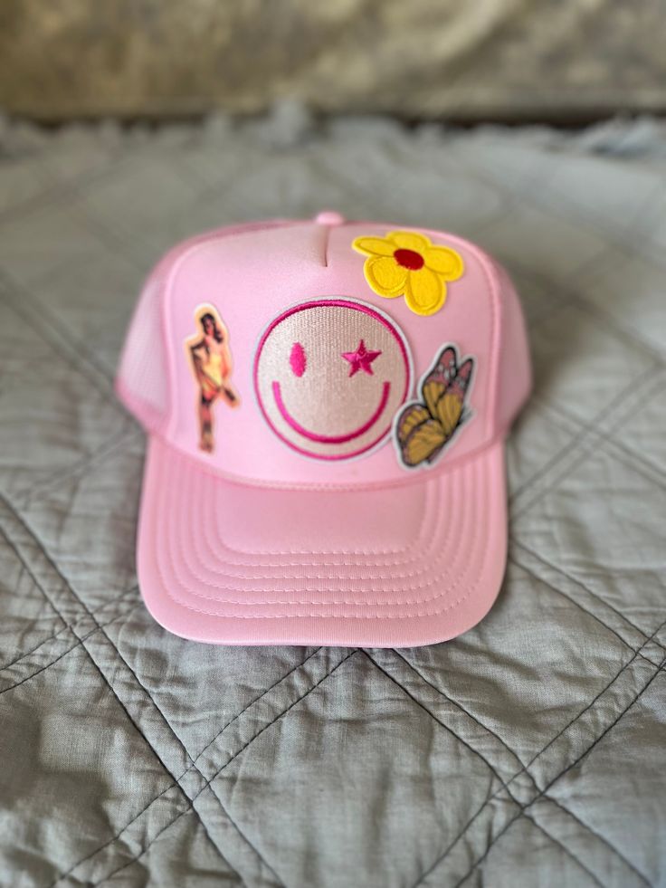 This is a one of a kind, hand made trucker hat embellished with western inspired frill. *numbers shown are samples and are not yet secured to the hat* Hair Stuff, Trucker Hats, Trucker Cap, No Frills, Caps Hats, Trucker Hat, Accessories Hats, Hand Made, Bathing Beauties