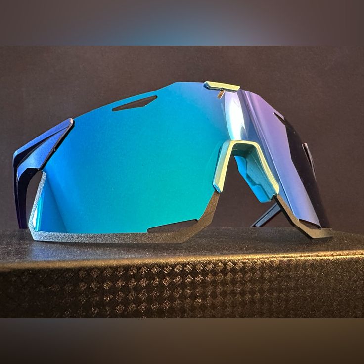 Brand New Sports Sunglasses With Hard Case And Exchangeable High Definition Lenses. Functional Blue Shield Sunglasses With Mirrored Lenses, Blue Shield Sunglasses With Gradient Lenses For Sports, Modern Blue Shield Sunglasses For Outdoor Activities, Functional Blue Sunglasses With Mirrored Lenses, Functional Blue Sunglasses With Uva Protection, Blue Functional Sunglasses With Uva Protection, Blue Sunglasses With Gradient Lenses For Sports, Blue Anti-reflective Sunglasses For Outdoor Activities, Functional Blue Sunglasses For Outdoor