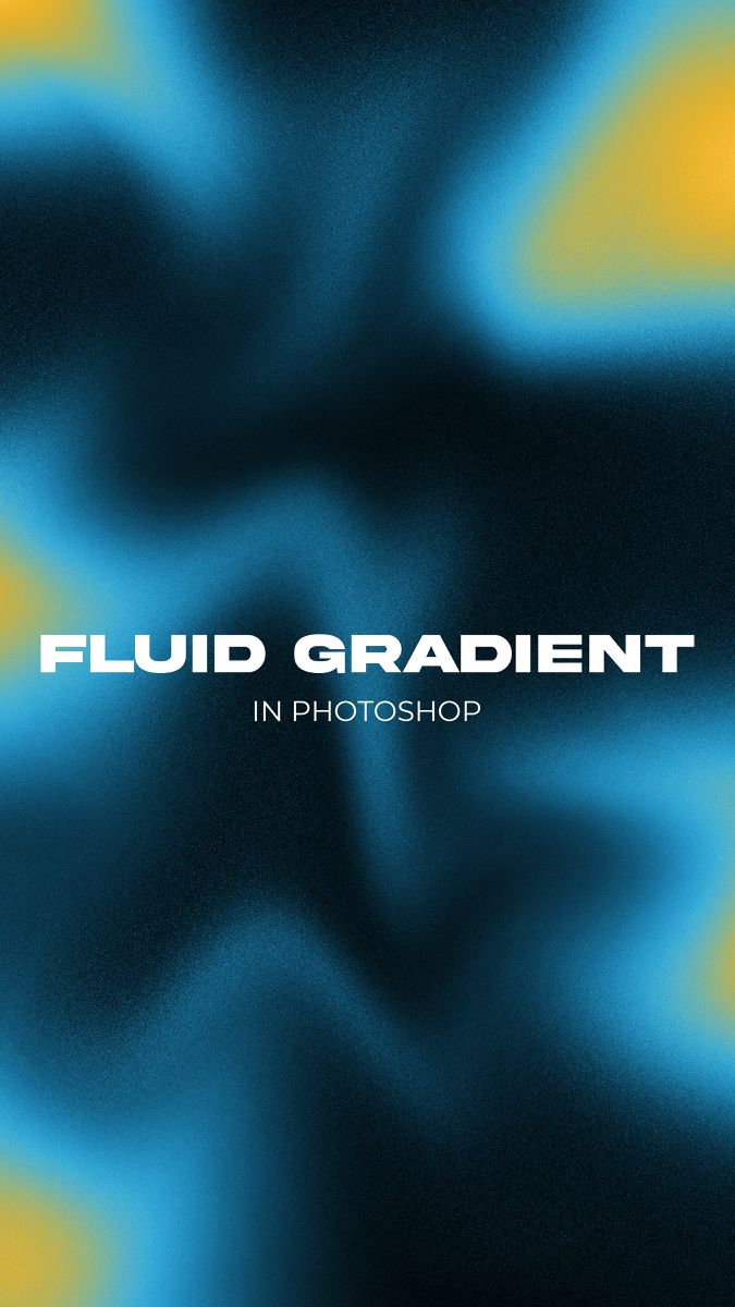 the cover for fluid gradient in photoshop, with blue and yellow swirls on it