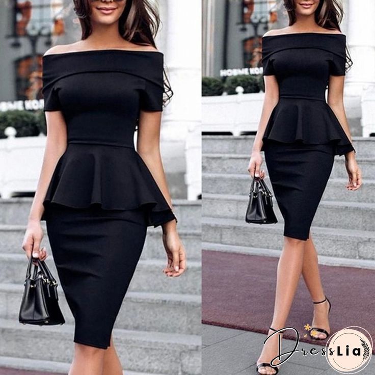 Women's Fashion Elegant Strapless Formal Office Skinny Dress Chic Off-shoulder Dress For Going Out, Chic Midi-length Off Shoulder Dress, Elegant Fitted Knee-length Strapless Dress, Spring Off-shoulder Midi Dress For Going Out, Off Shoulder Midi Length Dress For Date Night, Spring Evening Bodycon Off Shoulder Dress, Stretch Sleeveless Off-shoulder Dress For Date Night, Stretch Sleeveless Off Shoulder Dress For Date Night, Sleeveless Bodycon Off-shoulder Dress For Night Out