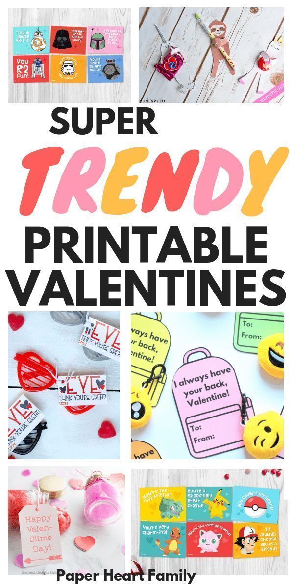 the super trendy printable valentine's day cards are great for kids to make