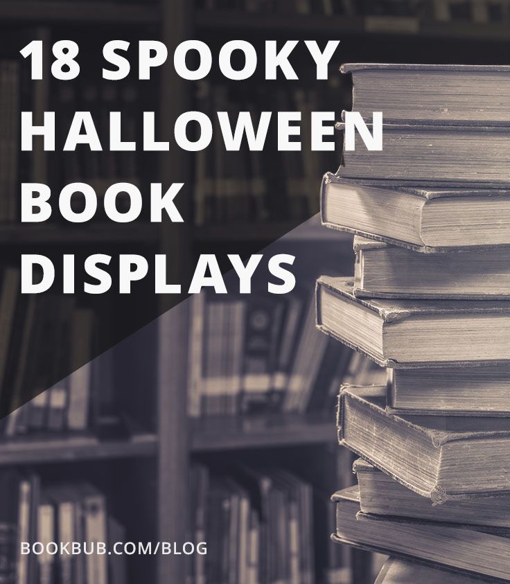 Looking for book display inspiration? Check out these 18 ideas for halloween book displays perfect for bookstores or libraries! October Book Display Ideas, Fall Library Bulletin Boards High School, October Library Book Displays, Spooky Library Displays, Halloween Decorations For Library, Halloween Displays Library, October Book Displays, Haunted Library Ideas, Halloween Library Decor