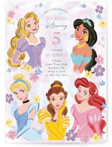 the disney princess birthday party poster