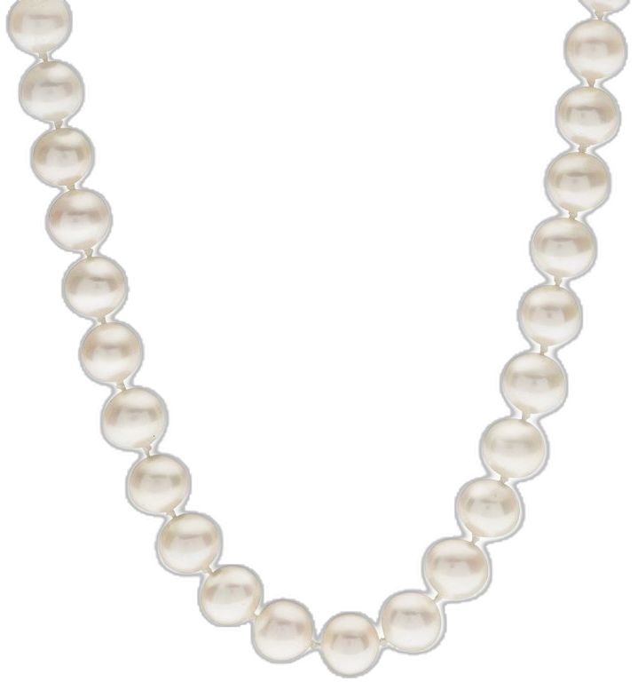 Classic Pearl Necklace With Sterling Silver Clasp, Classic Single Strand Pearl Necklace, Classic Single Strand Round Pearl Necklace, Classic Round Pearl Necklace With Pendant, Classic Round Pearl Drop Necklace, Cultured Pearl Necklace, Freshwater Cultured Pearls, 7 And 7, Cultured Pearls