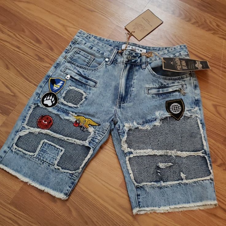 These Bad Boys Are Made To Last. Multiple Patches With Zipper Pockets Added. Great Fitting And Very Stylish. Dont Look Like Everyone Else!! Look Like You Denim Bottoms With Patches For Streetwear, Trendy Cotton Bottoms With Patches, Spring Denim Bottoms With Patches, Casual Patchwork Jean Shorts, Blue Patched Jeans For Summer, Summer Blue Jeans With Patches, Cotton Medium Wash Bottoms With Patches, Casual Denim Blue Bottoms With Patches, Casual Medium Wash Patchwork Jean Shorts