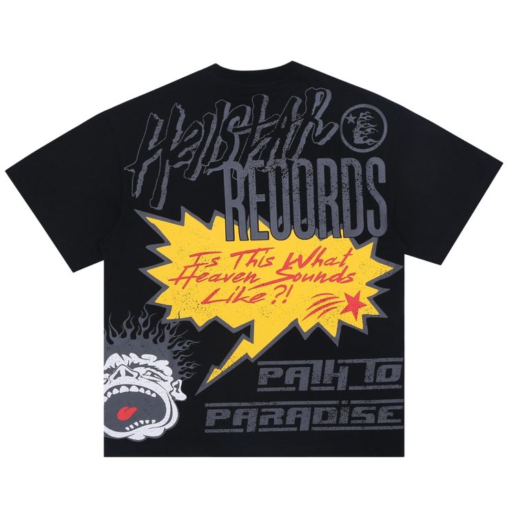 Show off your love for music and style with the Hellstar Records T-Shirt. Made with high-quality materials, this comfortable shirt features the iconic Hellstar Records logo, perfect for any fan or collector. Fabric: 100% cotton Size CM / INCH Length Chest Width M 74 cm29.13" 116 cm45.6" 53 cm20.8" L 76 cm 29.9" 120cm47.2" 54 cm21.2" XL 78 cm30.7" 124 cm48.8" 55 cm21.6" Pop Culture Cotton T-shirt With Graphic Print, Relaxed Fit T-shirt With Text Print For Music Festivals, Hip Hop Graphic T-shirt For Concerts, Pop Culture Concert T-shirt With Short Sleeves, Relaxed Fit Graphic T-shirt For Concerts, Casual Graphic Print T-shirt For Concerts, Pop Culture Crew Neck T-shirt For Concert, Cotton Pop Culture T-shirt With Letter Print, Trendy Band Logo T-shirt For Concerts