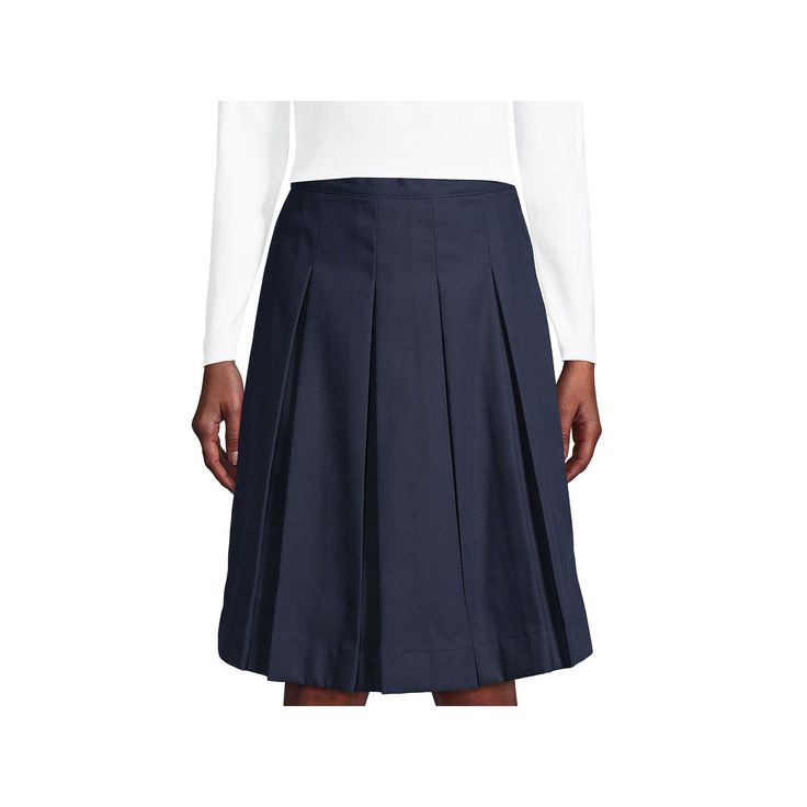 A classic that works in the classroom and the washing machine. This skirt from Lands' End offers classic pleats in an easy-care blend fabric that resists stains, wrinkles and fading so you look good all school day long. Click on this WOMEN'S GUIDE to find the perfect fit and more! A classic that works in the classroom and the washing machine. This skirt from Lands' End offers classic pleats in an easy-care blend fabric that resists stains, wrinkles and fading so you look good all school day long. Click on this WOMEN'S GUIDE to find the perfect fit and more! FEATURES A-line silhouette Easy-care blend for comfort and convenience Straight hem Invisible side zipper closeFIT & SIZING Classic fit 21-in. length Mini length hits at the thigh Contour waistbandFABRIC & CARE Polyester, cotton Machine Elegant Fitted School Skirt, Daywear Cotton Pleated Lined Skirt, Classic Cotton Pleated Waist Skirt, Short Pleated Cotton Skirt, Classic A-line Skirt For Daywear, Cotton Pleated Daywear Skirt With Lining, Cotton Pleated Short Skirt, School Pleated Skirt With Pleated Hem, Fitted Cotton Pleated Skirt For Daywear