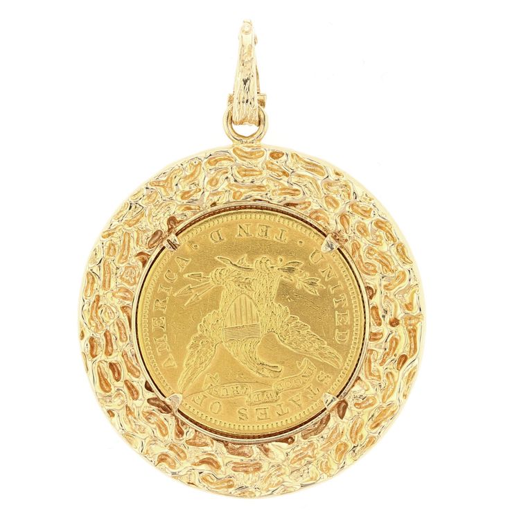 1994 10 dollar Liberty Eagle Coin Pendant Coin: 16.72g of 900 Gold Bezel: 18.68 Nugget 14KYG 14k Yellow Gold Jewelry With Large Pendant, Luxury Medallion Jewelry With Filigree, Luxury Filigree Medallion Jewelry, Elegant Coin Shaped Large Pendant Jewelry, Heirloom Yellow Gold Coin Jewelry, Heirloom Coin-shaped Yellow Gold Jewelry, Yellow Gold Coin-shaped Jewelry With Polished Finish, Yellow Gold Coin Jewelry With Polished Finish, Polished Yellow Gold Coin Jewelry