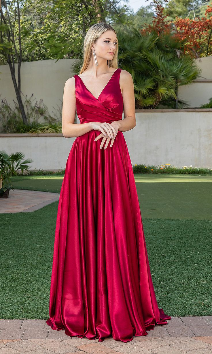 A-line Maxi Dress With Lined Bodice For Gala, Satin A-line Maxi Dress With Lined Bodice, Formal A-line Evening Dress For Prom Season, Evening Ball Gown With Lined Bodice For Prom, Elegant A-line Ball Gown For Prom Season, A-line Evening Dress With Sweep Train For Homecoming, A-line Satin Gown For Homecoming, Formal A-line Evening Dress With Lined Bodice, Formal Pleated Bodice Evening Dress For Prom