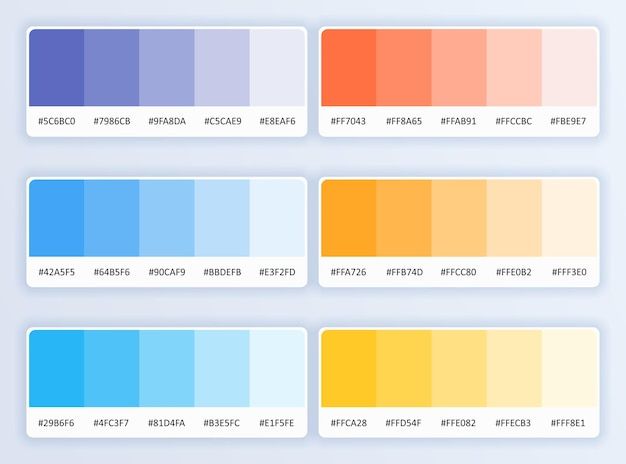 the color palettes are all different colors and they have been changed to match each other