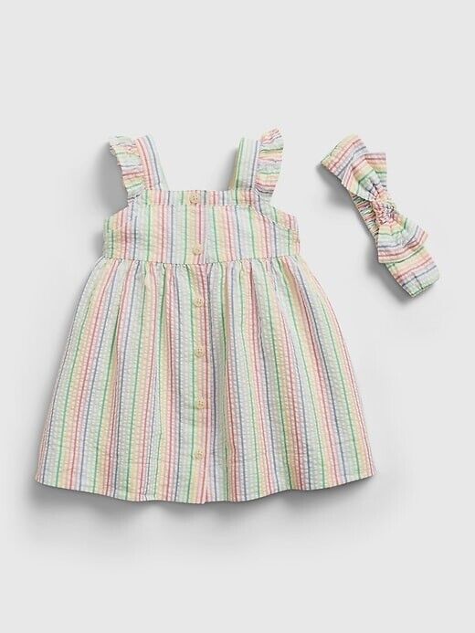 White Bloomers, Striped Summer Dress, Striped Dress Summer, Baby Coat, Baby Fits, Frocks For Girls