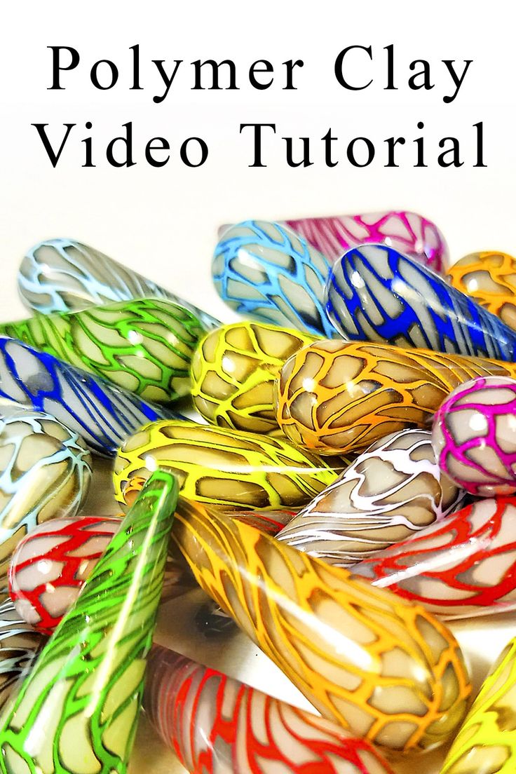 the polymer clay video tutor is shown with colorful swirls on it's sides