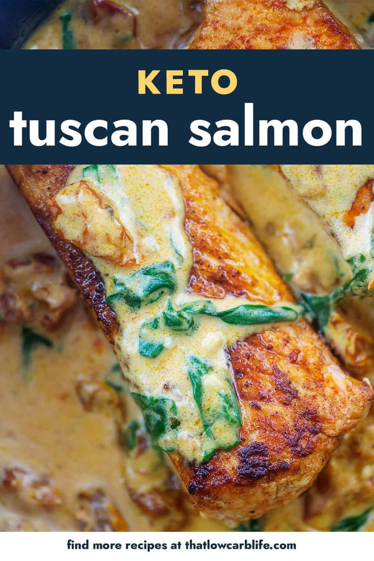 keto tuscann salmon in a white sauce