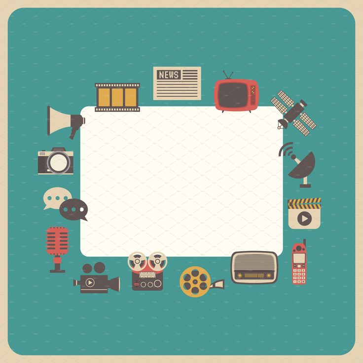 a flat design with various objects surrounding it