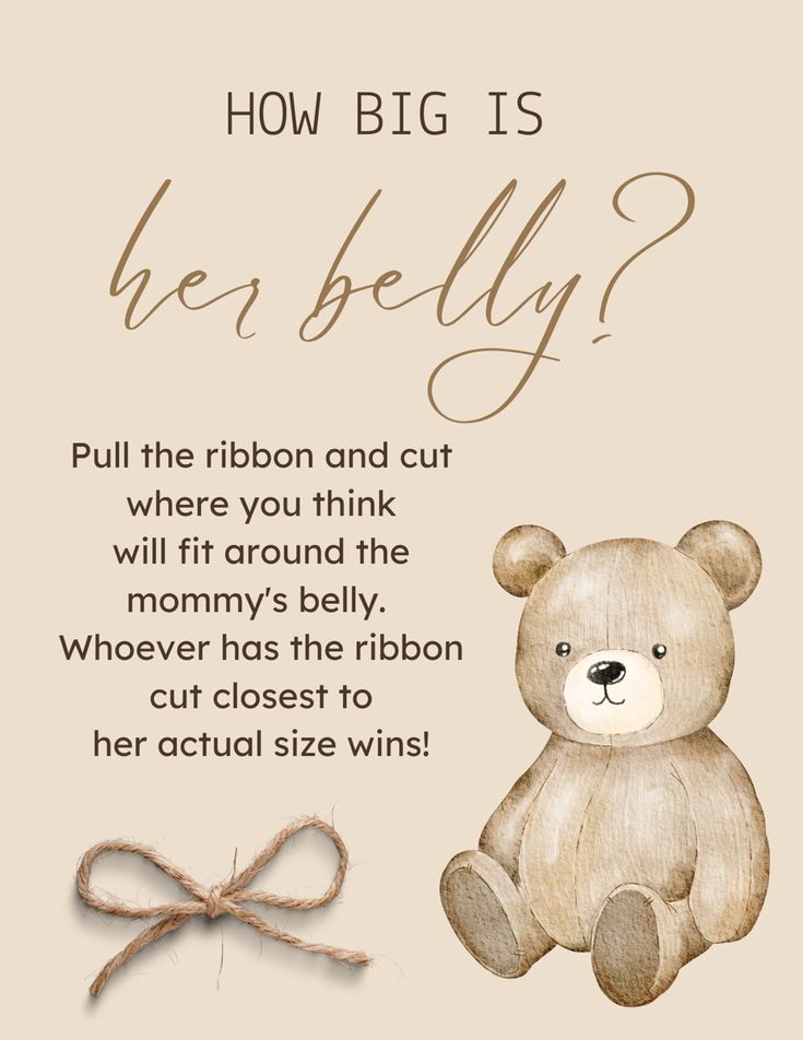 a brown teddy bear sitting on top of a white background with the words, how big is be belly?