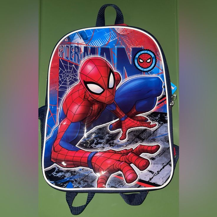 This Spider-Man Backpack Is Here To Save The Day For Your Little Marvel Fan. This Lightweight School Bag Is Perfect For Your Younger Child Or Toddler And Has A Great Large Open Compartment Perfect For Light Books, Notebooks, Lunch, Snack And More! This Spider-Man Bag Is Perfect For School, Camp, Daycare, Trips And All Those Times In Between. Marvel Spider-Man Backpack 15" Boys Girls Kids Toddlers Themed Red Backpack, Red Backpack For School Events, Red Themed Backpack Bag, Character Backpack For Students, Blue Themed Back-to-school Bag, Character Backpack For Back To School, Red Backpack For School Events At Year End, Multicolor Character Backpack For Everyday Use, Red Backpack For End Of School Year Events