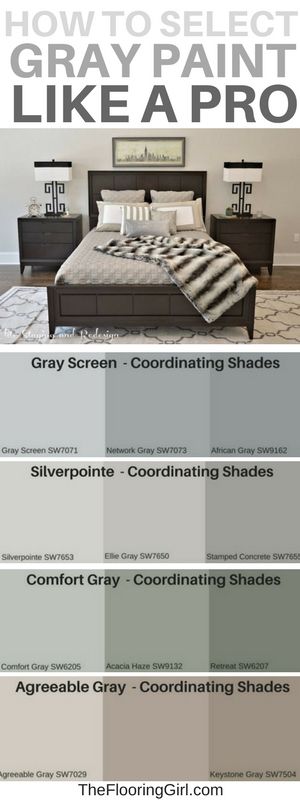 the color scheme for gray paint is shown