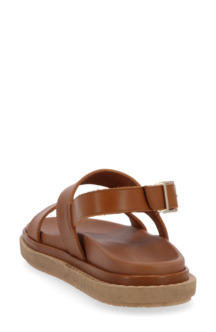 Crisp stitching traces the geometric cutouts of this breezy leather slingback sandal grounded on a cushy, molded footbed for all-day comfort. 1" platform (size 39) Arch support Leather upper and lining/rubber sole Made in Spain Flat Synthetic T-strap Sandals With Adjustable Strap, Slingback Sandals With Removable Insole For Everyday Use, Double Strap Synthetic Slingback Sandals With Cushioned Footbed, Synthetic Double Strap Slingback Sandals With Cushioned Footbed, Brown Synthetic T-strap Sandals With Removable Insole, Brown Leather Footbed Sandals With Open Heel, Brown Leather Sport Sandals For Vacation, Cushioned Slingback Sandals For Everyday, Everyday Cushioned Slingback Sandals