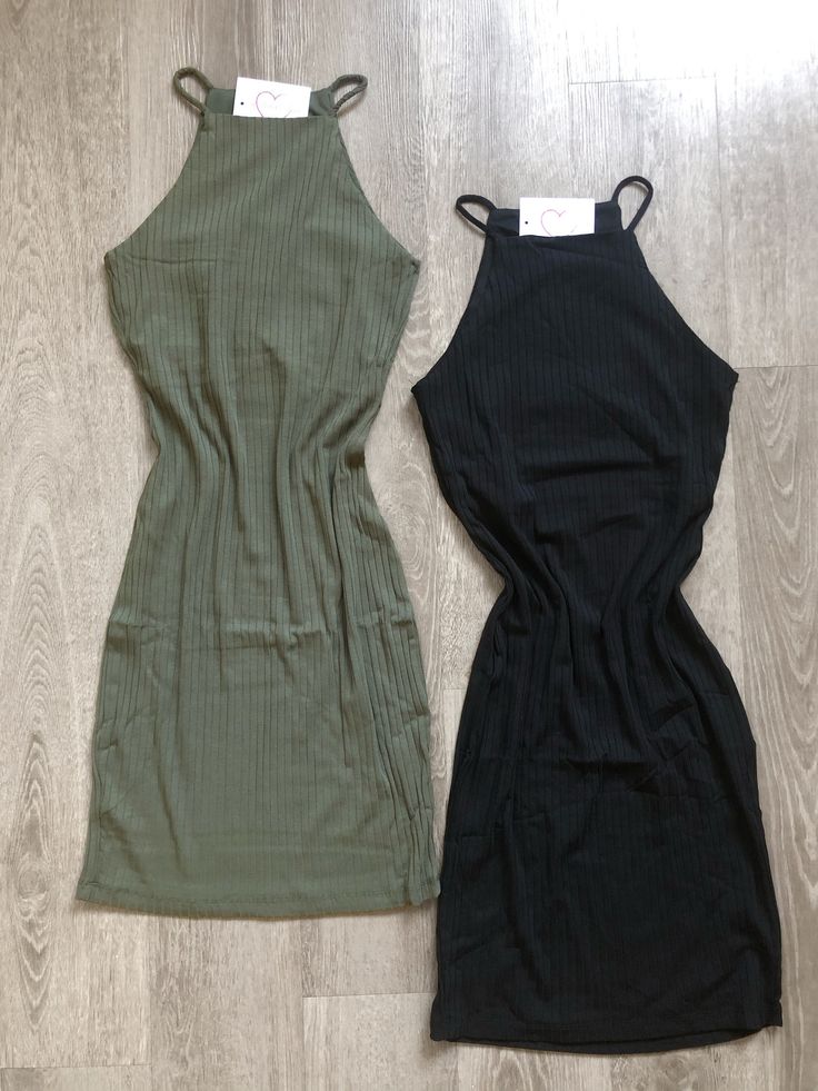 -Fitted high neck dress -Open shoulders -Casual style -Mini length -55% Cotton, 35% Rayon, 10% Spandex -Size small in picture Black Stretch High Neck Halter Dress, Black Stretch Halter Dress With High Neck, High-neck Ribbed Mini Dress For Spring, High Neck Ribbed Mini Dress For Spring, Ribbed High-neck Mini Dress For Spring, Summer High Neck Bodycon Dress, High Neck Bodycon Dress For Summer, High Neck Bodycon Summer Dress, Chic High Neck Bodycon Dress For Spring