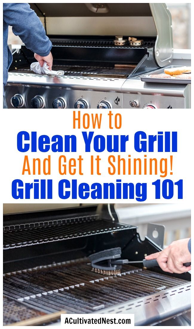 a grill with the words how to clean your grill and get it shining