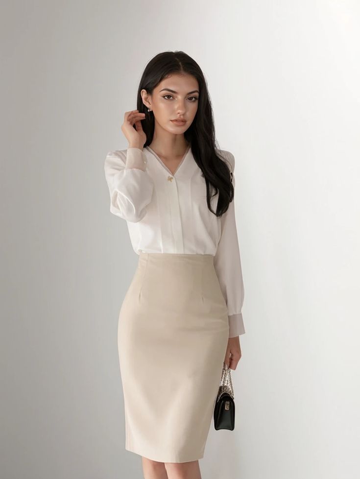 Olivia Mark - Two-Piece Casual Skirt Suit with Blazer Women Skirt Suits Classy, Suit Skirt Outfit, Pencil Skirt Outfits Classy, Womens Skirt Suits, Fashion Dresses Online, Pencil Skirt Outfits, Half Skirt, Casual Blazer, Casual Skirt