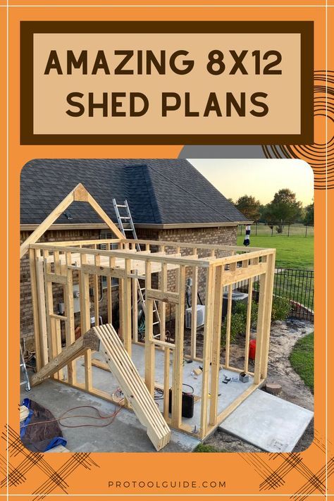 an image of a house being built with the words amazing 8x12 shed plans