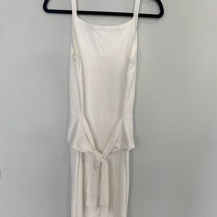 Never Worn Helmut Lang White Maxi Dress With Tie At Waist. Size M. Very Comfortable. Brand New With Tags. Sleeveless Tie Waist Dress For Brunch, White Summer Midi Dress With Tie Waist, White Midi Dress With Tie Waist For Summer, White Fitted Midi Dress With Tie Waist, White Midi Dress With Tie Waist For Daywear, Fitted White Midi Dress With Tie Waist, White Viscose Midi Dress For Brunch, Elegant White Maxi Dress With Tie Waist, Elegant Tie Waist Dress For Day Out