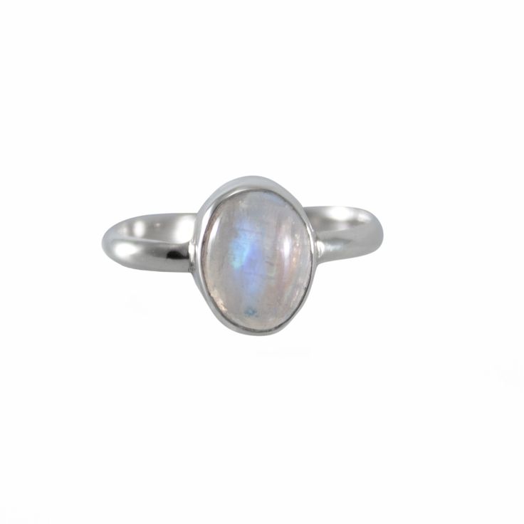 Metal .925 Sterling silver Gemstone(s) 9x7mm Rainbow moonstone Cut Oval cabochon Carat ~2.27 Setting Open bezel Ring Band 2 mm / 12 GA half round Grade AA White Gold Moonstone Cabochon Ring, White Gold Cabochon Moonstone Ring, Sterling Silver Moonstone Ring Oval Cabochon, Sterling Silver Oval Cabochon Moonstone Ring For Anniversary, Sterling Silver Oval Moonstone Birthstone Ring, Oval Moonstone Birthstone Ring In Sterling Silver, Sterling Silver Cabochon Moonstone Ring, Silver Oval Cabochon Moonstone Ring, Moonstone Gemstone Ring In Oval Cabochon Shape