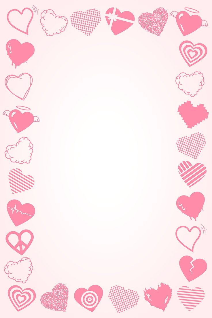 a pink frame with hearts on it