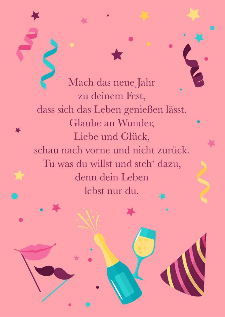 a pink birthday card with confetti, streamers and stars in the background