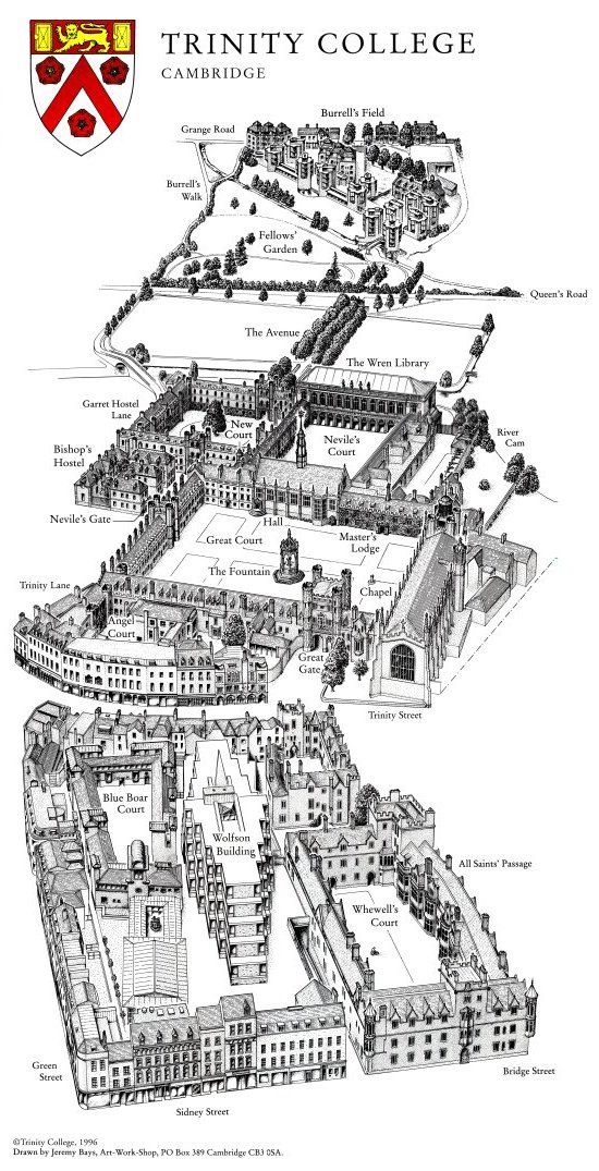 a map of the trinity college campus