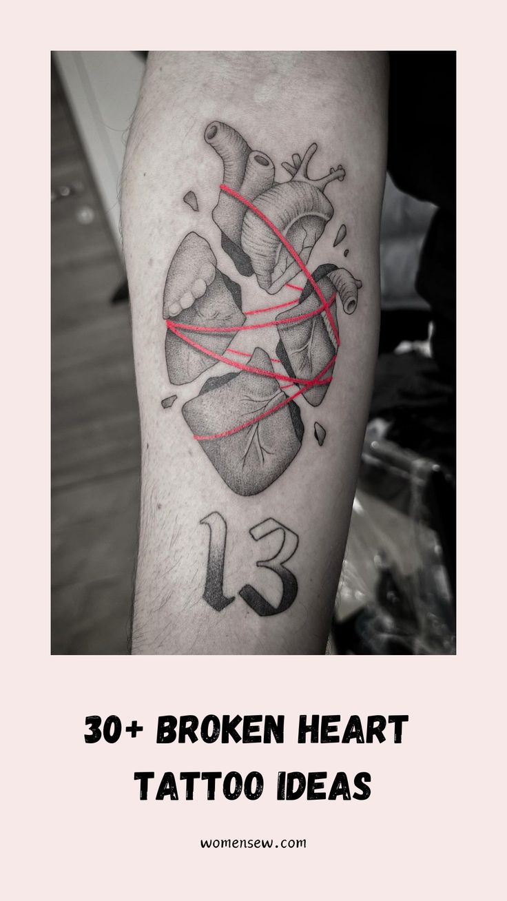 Broken Heart Tattoo Patched Heart Tattoo, Mended Heart Tattoo, Beautifully Broken Tats, Broken Tatoos Ideas, Heart Break Tattoos, Betrayal Tattoo Ideas, Heart On Sleeve Tattoo, Divorce Tattoo, Hart Tattoo