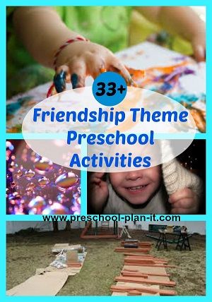 there are three different pictures with the words, 33 friends theme preschool activities