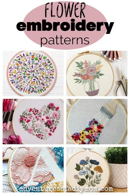 flowers embroidery patterns with the words flower embroidery patterns on them and pictures of different designs