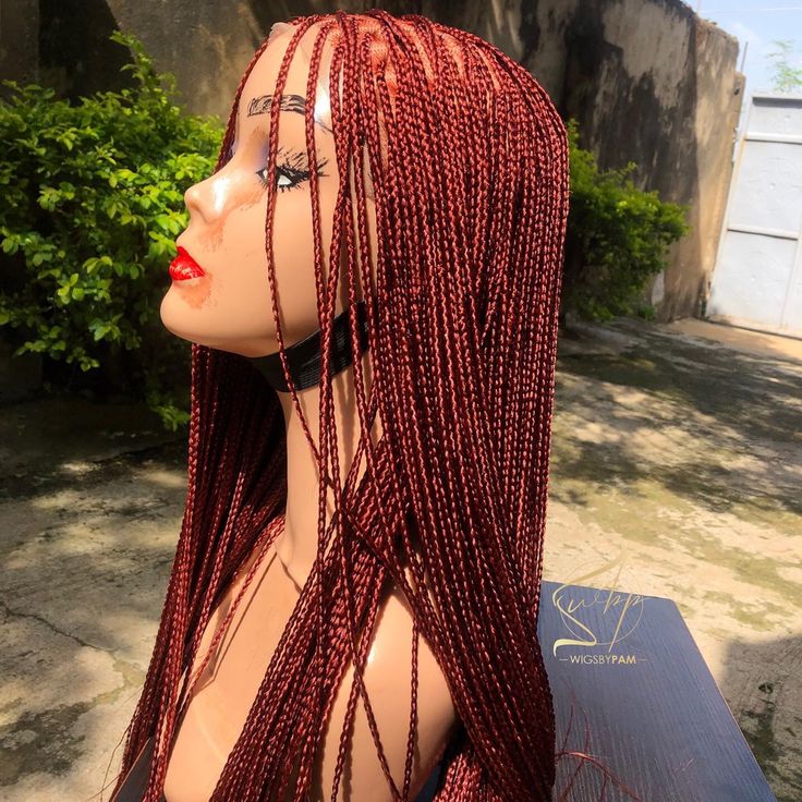 Ginger red knotless braided wig Red Knotless, Knotless Braided Wig, Dreadlock Wig, Ginger Red, Braided Wig, Braids Wig, Ginger, Wigs, Dreadlocks