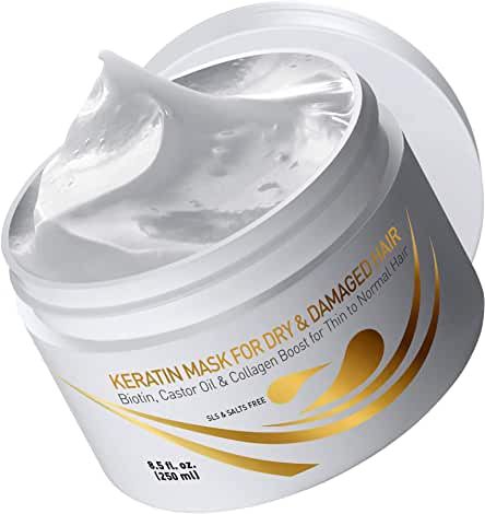 Amazon.com: hair masks Keratin Hair Mask, Conditioning Hair Mask, Dry And Damaged Hair, Conditioner Hair Mask, Keratin Hair, Hair Vitamins, Dry Damaged Hair, Brittle Hair, Deep Conditioner