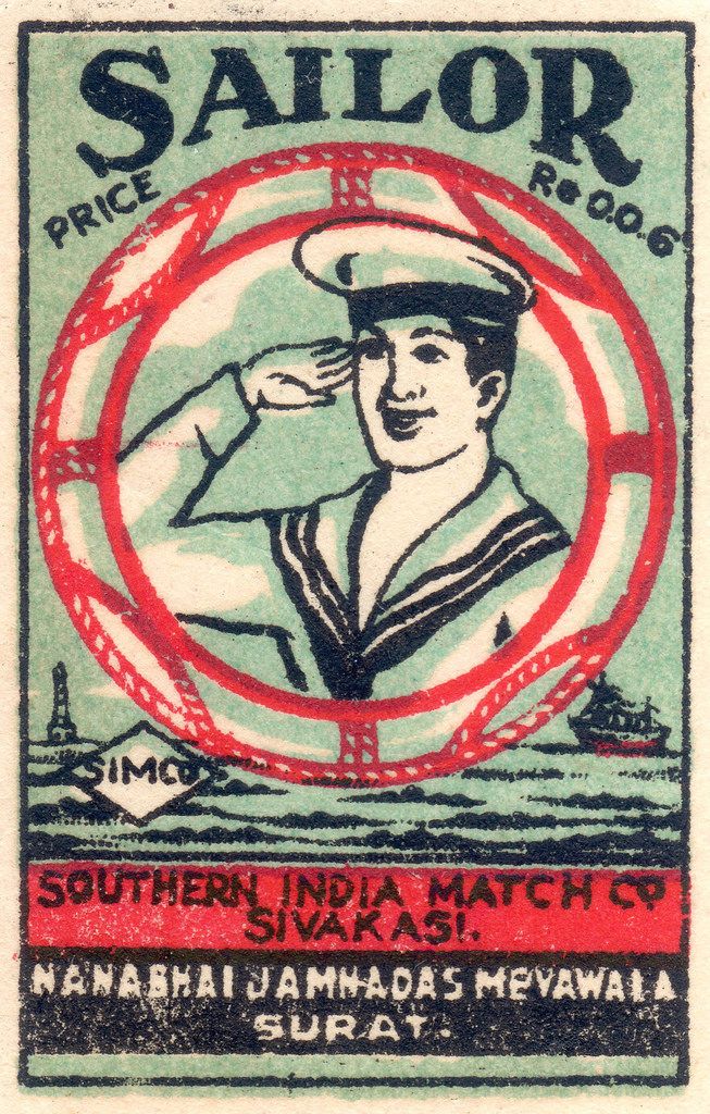 an old stamp with a sailor on it