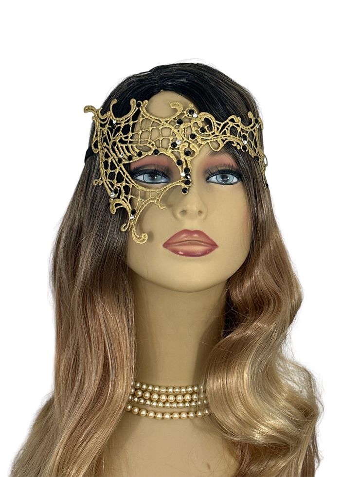 Gold/Black Lace Mask, Ombre Gold, Gold Masquerade Mask, Women's Party Masks, Ball, Phantom Of The Opera, Half Mask Gold Gothic Costume Accessories For Costume Party, Gothic Gold Costume Accessories For Masquerade, Gothic Gold Costume Accessories For Costume Party, Costume Accessories For Mardi Gras Party, Gold Gothic Masquerade Mask For Carnival, Gothic Gold Masquerade Mask For Carnival, Fitted Halloween Masquerade Costume Accessories, Mardi Gras Costume Masquerade Mask, Fitted Masquerade Mask For Mardi Gras Costume Party