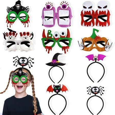 Product name: Halloween decoration Material: felt + plastic Applicable scenarios: Halloween, cosplay, parties, etc Applicable people: suitable for people at all stages Size: as shown Set contains: 1  glasses/1  headband Color: A variety of different styles and color options to better match your outfit Note: Due to differences in lighting and screen settings, the color of the product may differ slightly from the image. Due to the difference in manual measurements, please allow for slight differen Halloween Birthday Decorations, Costume Glasses, Halloween Glasses, Halloween Party Gifts, Party Glasses, Halloween Eyeballs, Halloween Headband, Halloween Costume Accessories, Felt Material